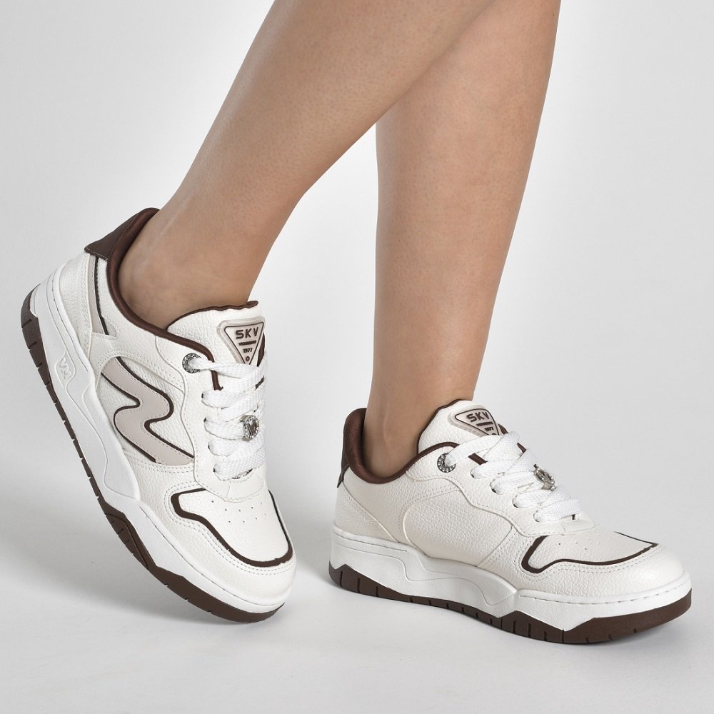 Tênis Via Marte 276-001-13 Feminino - Branco/Marrom Branco/Marrom 4
