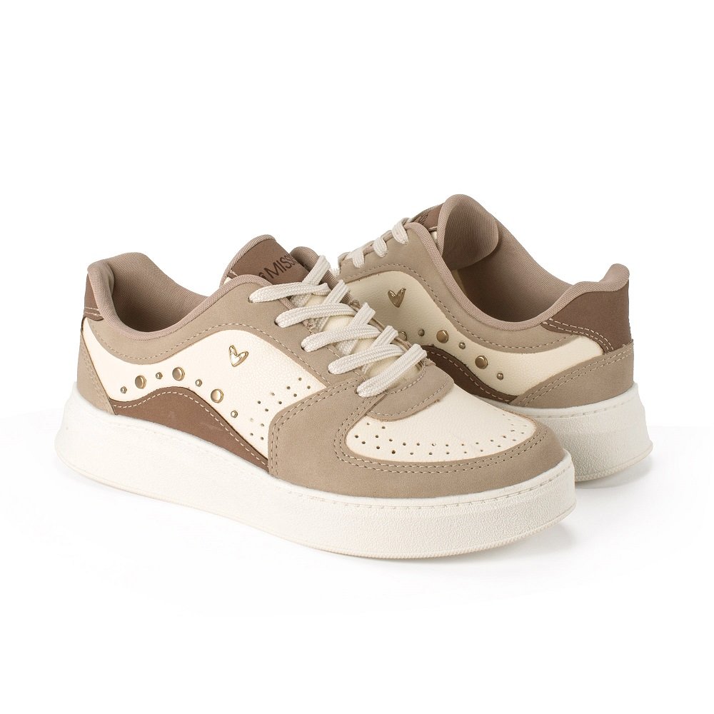 Tênis Casual Mississipi MC918 Feminino - Bege Bege 5
