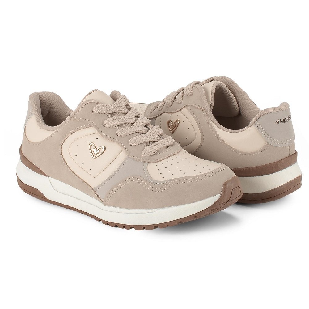 Tênis Feminino Jogging Mississipi J0701 Bege 5