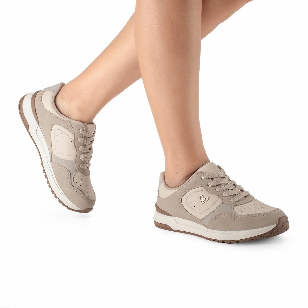 Tênis Feminino Jogging Mississipi J0701 Bege 6