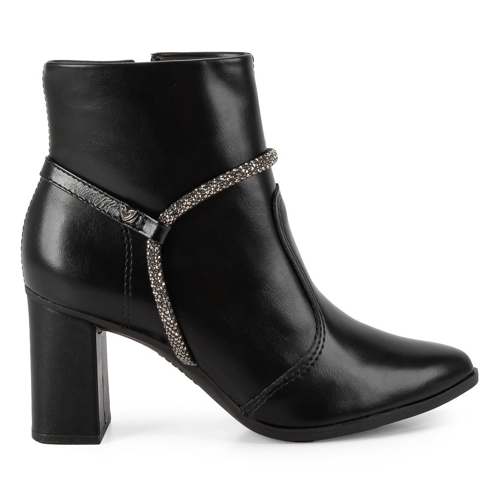 Bota Cano Curto Mississipi J0355 Feminina - Preta Preto 2