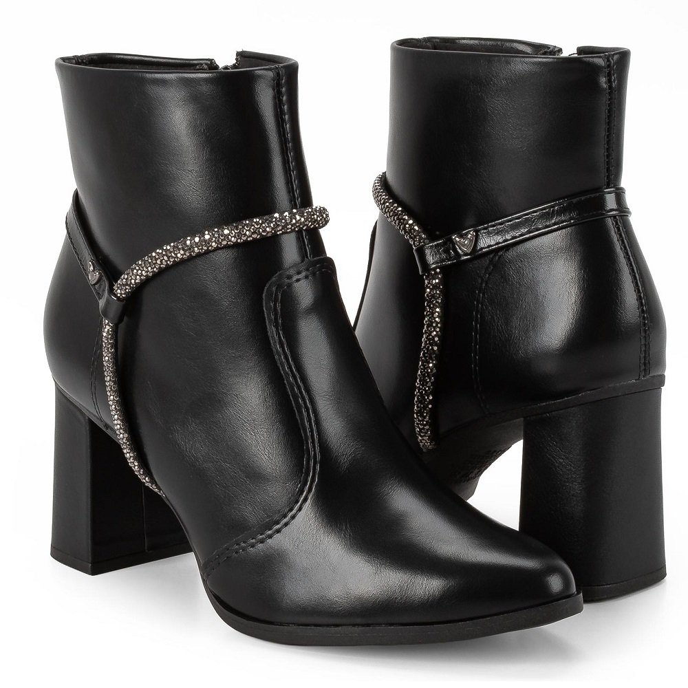 Bota Cano Curto Mississipi J0355 Feminina - Preta Preto 5