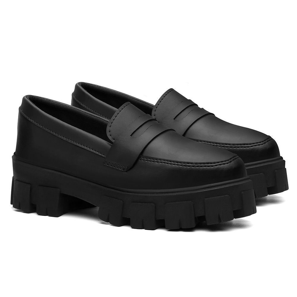 Mocassim Migliorini Calçados OXFORD SOLA TRATORADA Feminino Preto 3