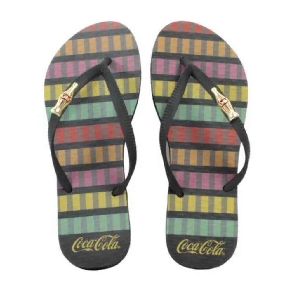 Chinelo Coca-Cola Estampa Cool Stripes Preto 1