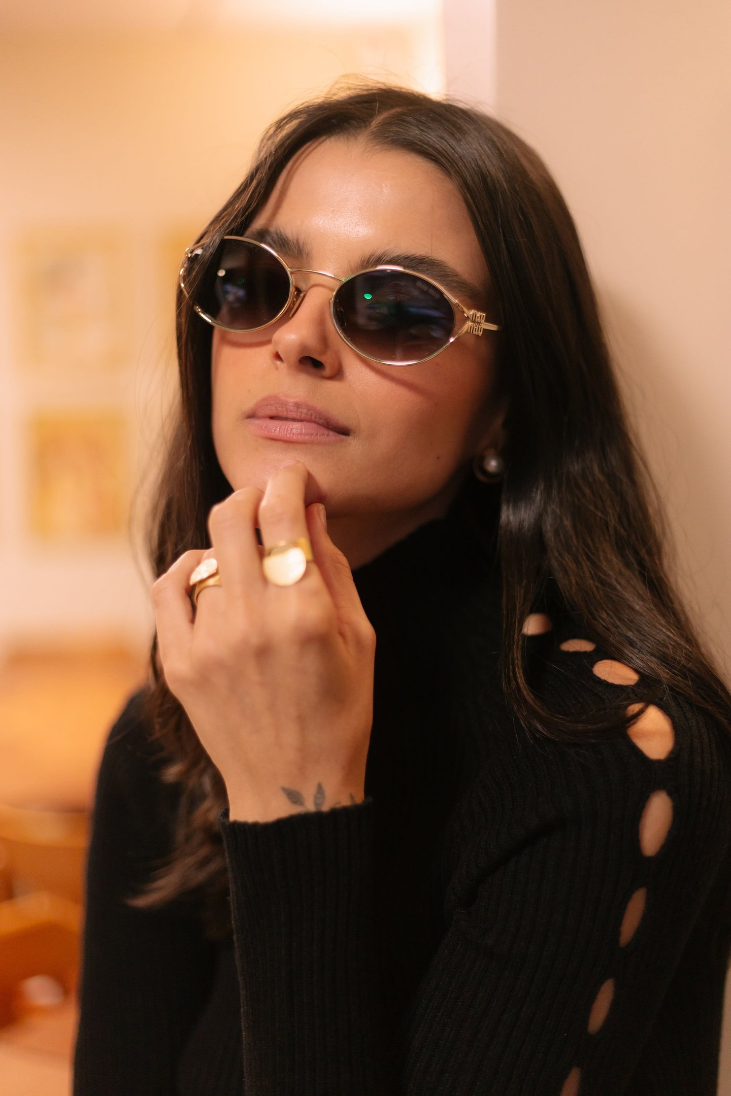 ÓCULOS DE SOL MIU MIU 52YS ZVN5D1 Dourado 2