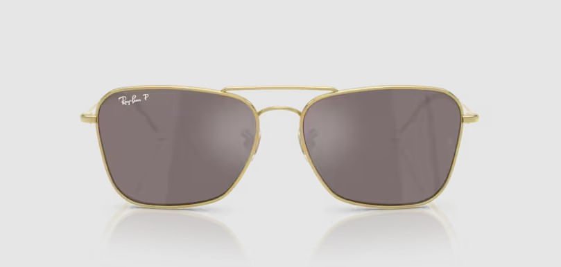 ÓCULOS DE SOL RAY-BAN CARAVAN REVERSE 0102S/POLAR 001/LB Dourado 2