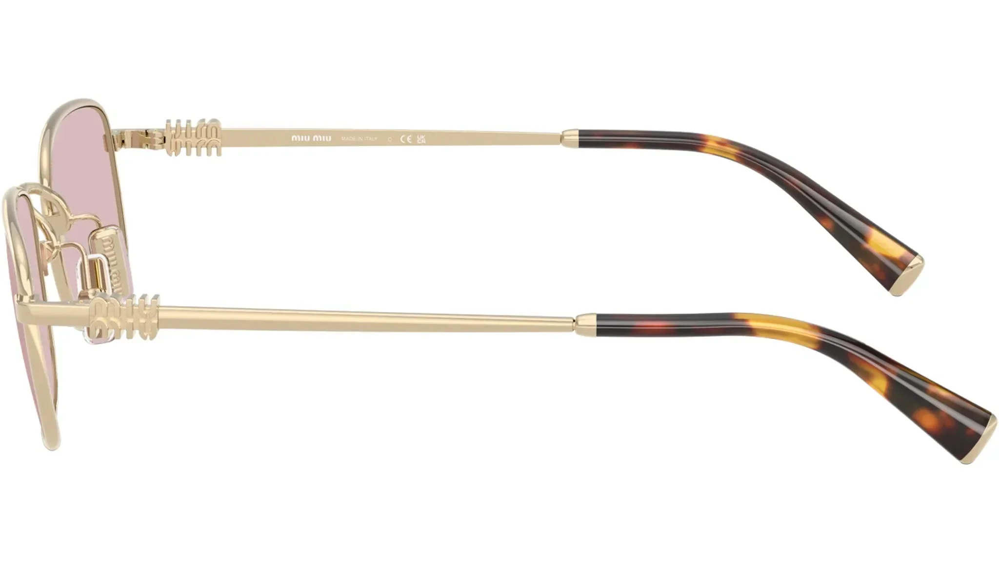 ÓCULOS DE SOL MIU MIU A53S ZVN4I0 Dourado/Marrom 3