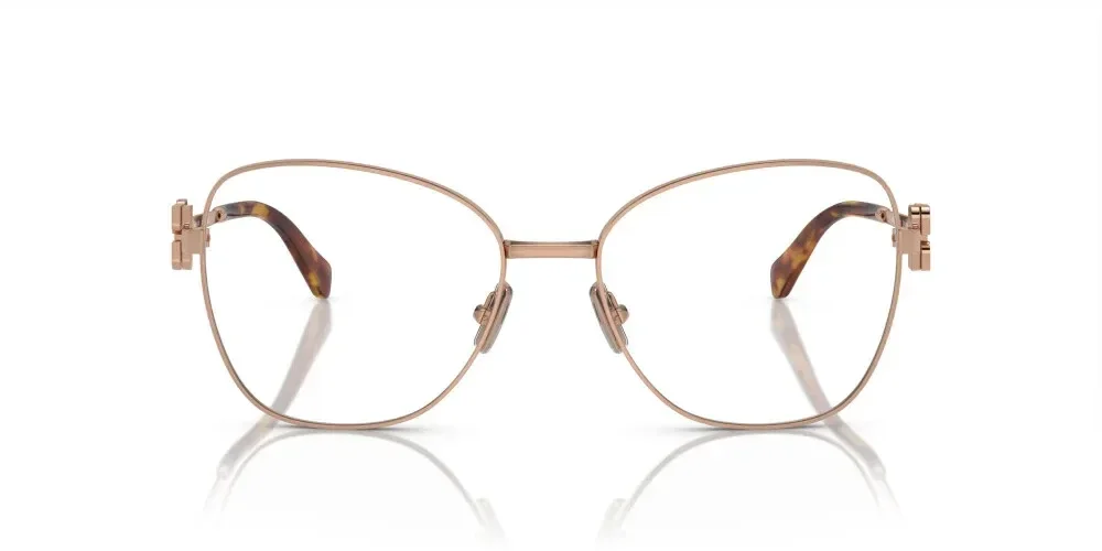ÓCULOS DE GRAU MIU MIU 50XV ZVF1O1 Dourado/Marrom 2