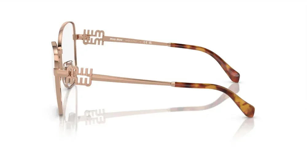 ÓCULOS DE GRAU MIU MIU 50XV ZVF1O1 Dourado/Marrom 3
