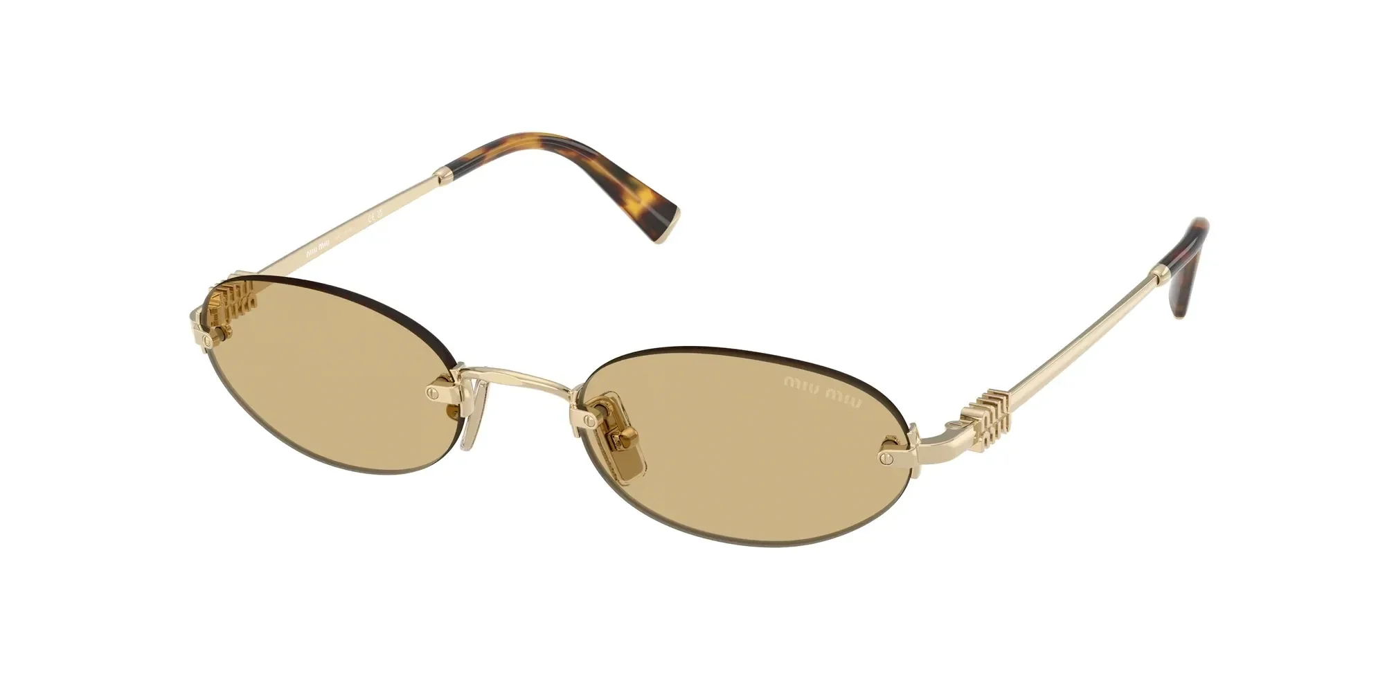 ÓCULOS DE SOL MIU MIU A54S ZVN10R Dourado/Marrom