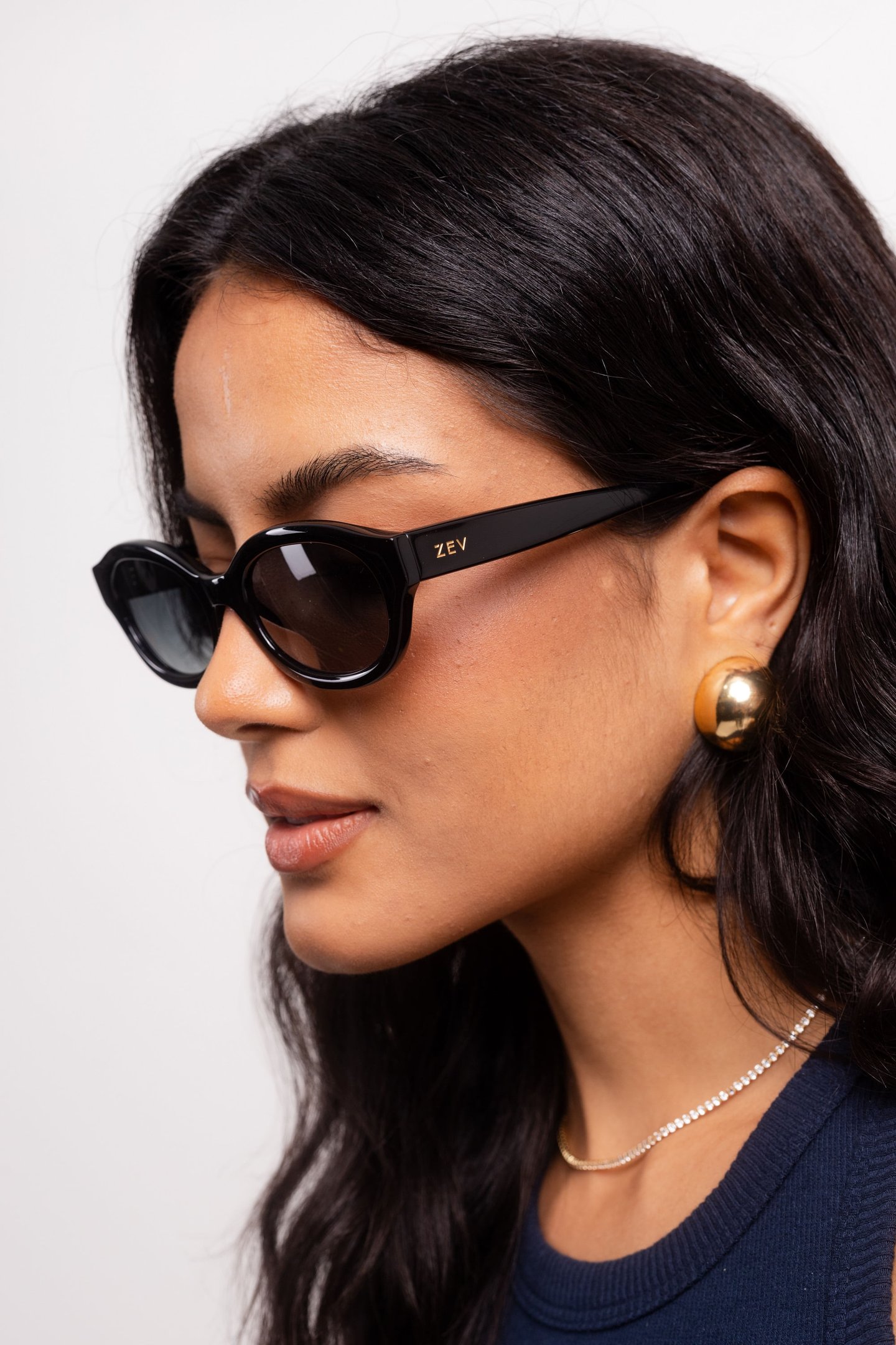 Óculos de Sol Zev Martina Pt Brilho Lc Preto 4