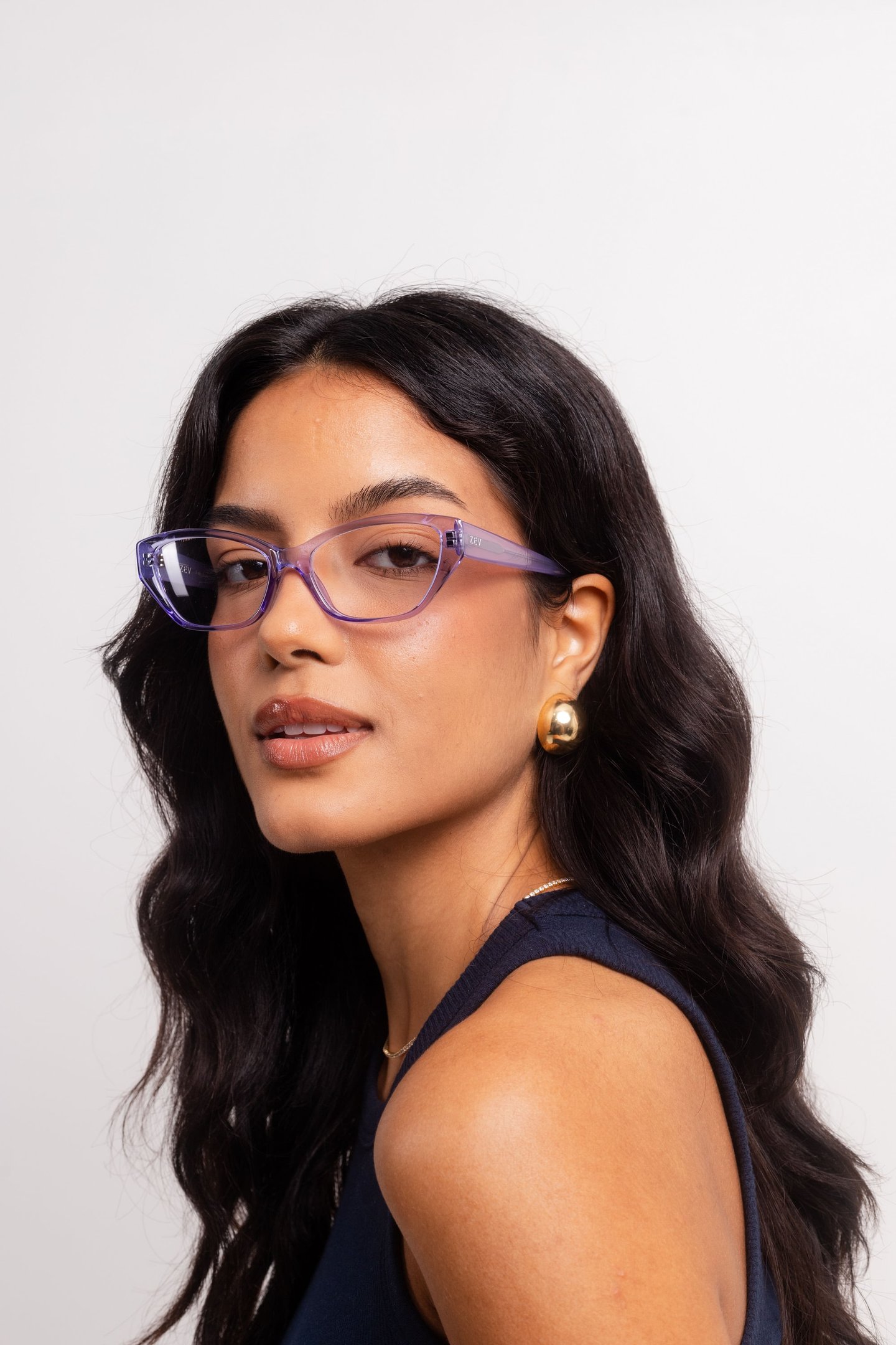 Óculos de Grau Zev Camila Crt Az/rx Li Roxo 2