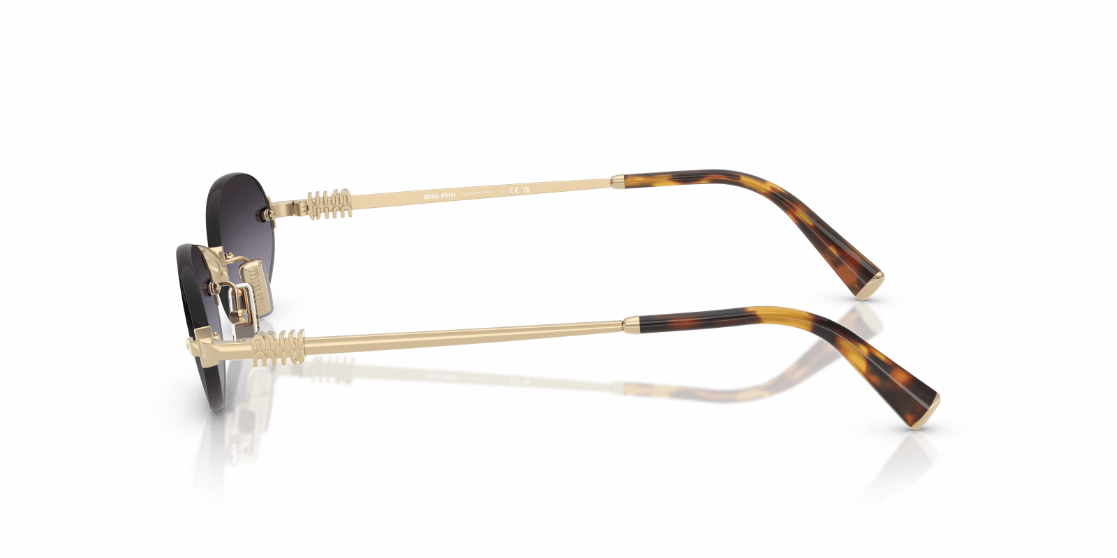 ÓCULOS DE SOL MIU MIU A54S ZVN5D1 Dourado/Marrom 3