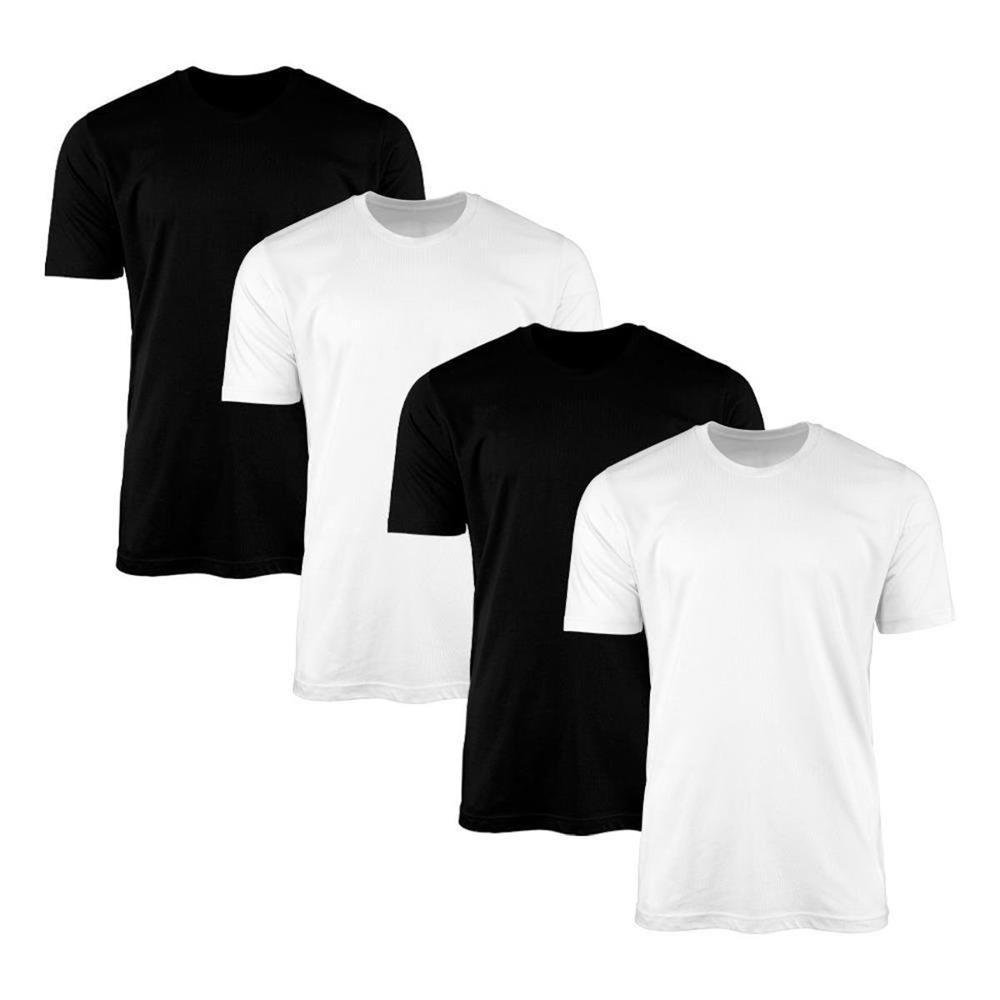Kit 4 Camisetas Masculina Básica Lisa Manga Curta Dia a Dia