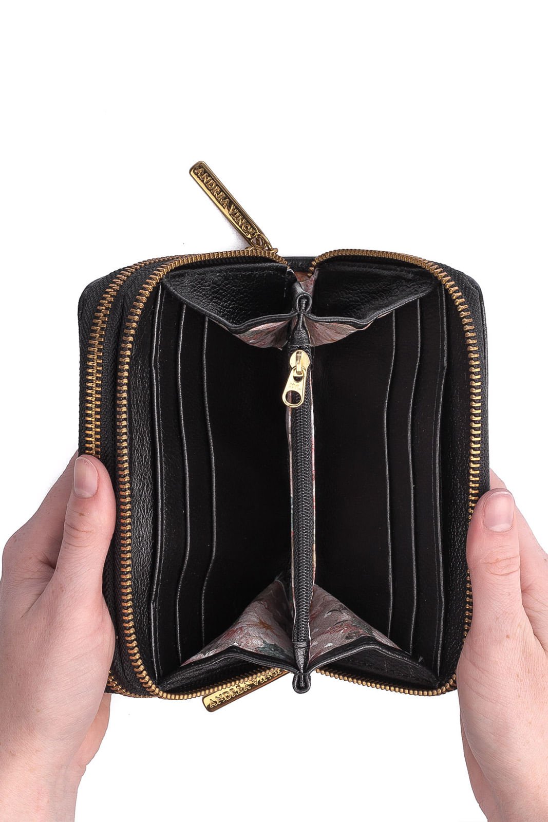 Carteira feminina de couro liso Martina Preto 3