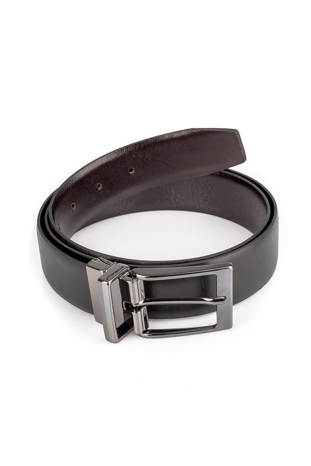 Cinto masculino reversivel em couro Jonas Marrom 2