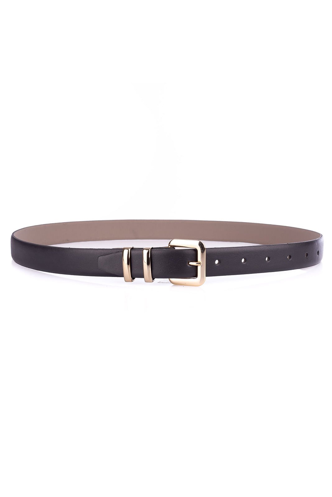 Cinto feminino de couro Lauren Preto 3