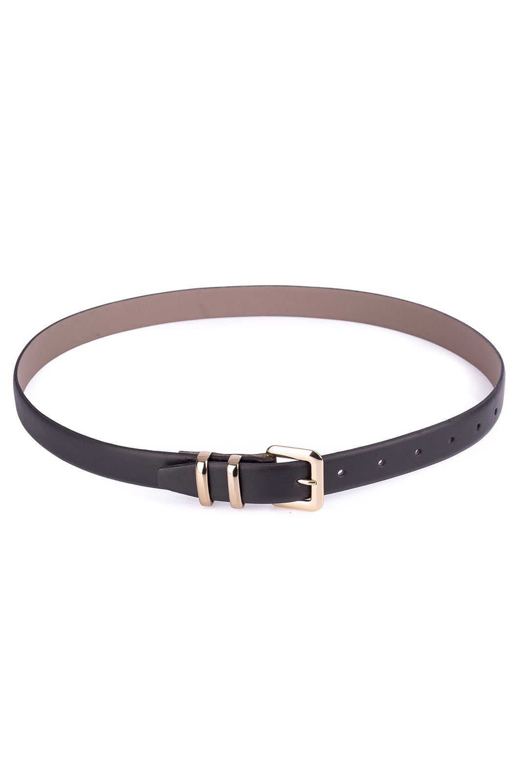 Cinto feminino de couro Lauren Preto 4
