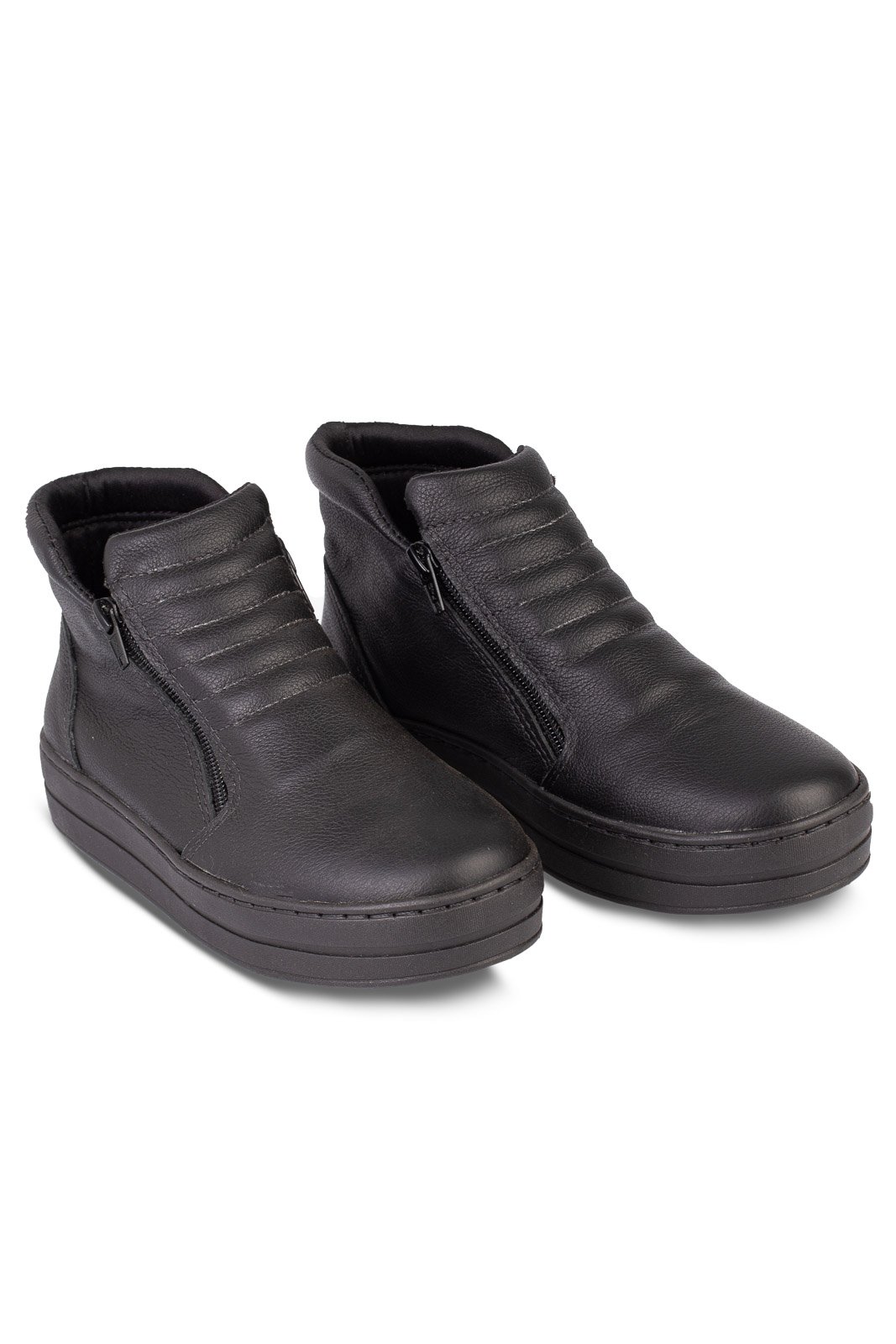 Tenis de couro com matelasse 6903 Preto 2