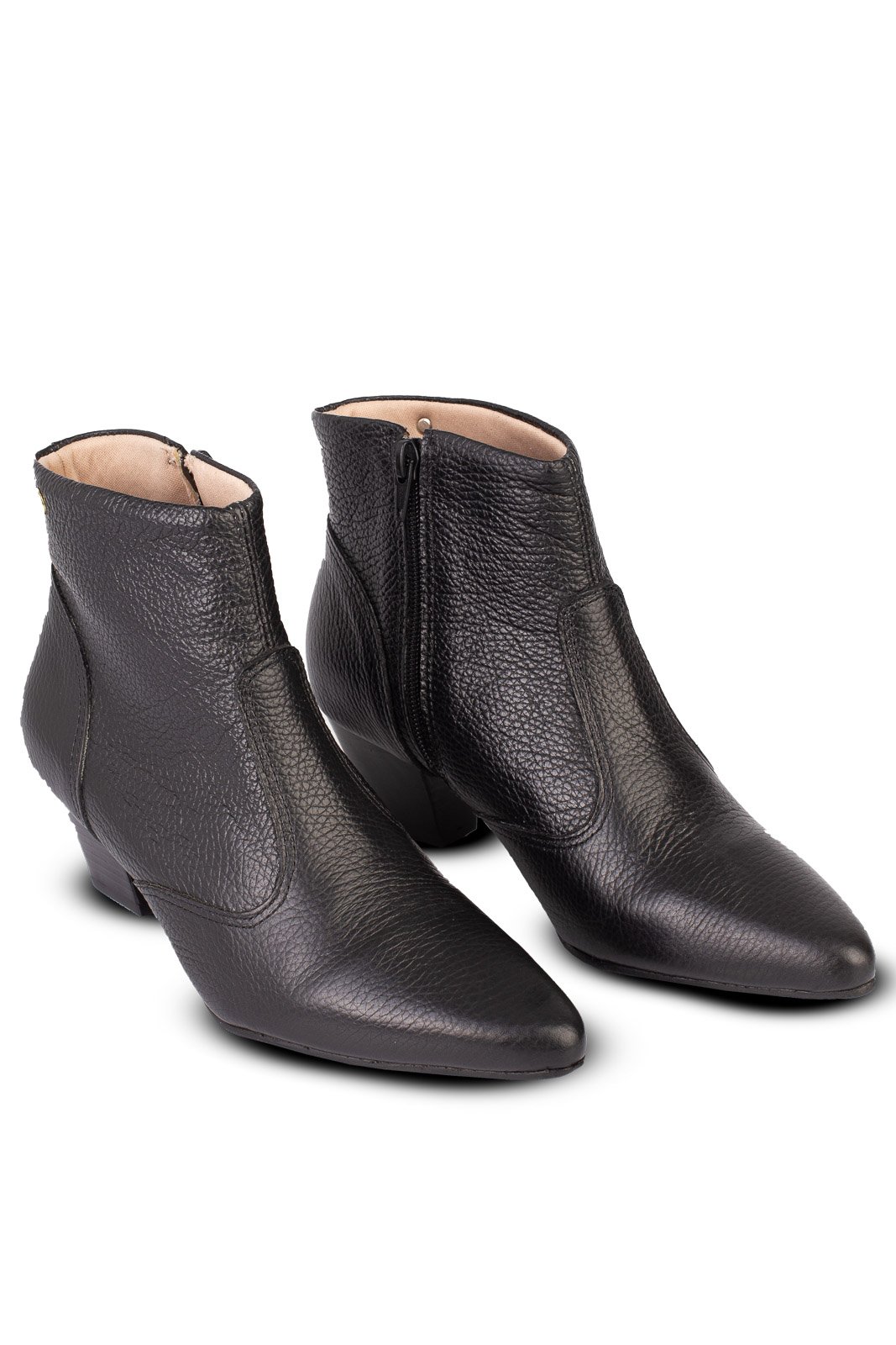 Bota cano curto com salto 7566 Preto 2