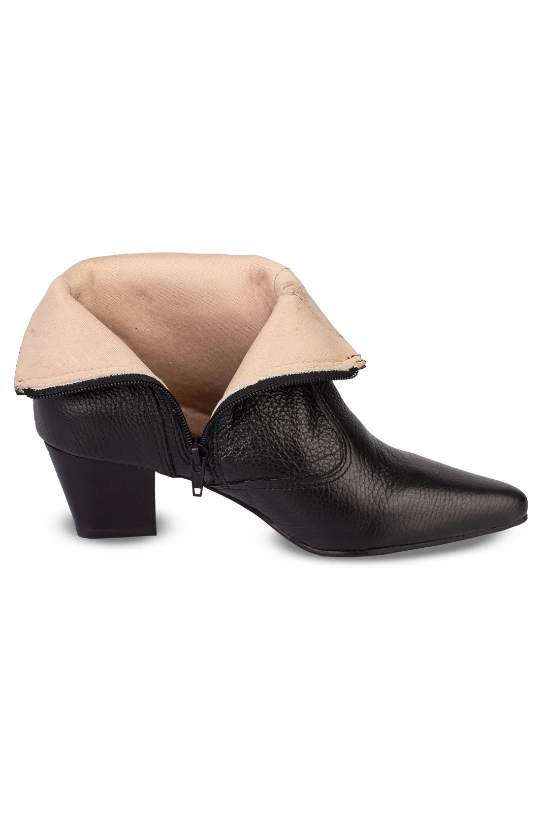 Bota cano curto com salto 7566 Preto 3