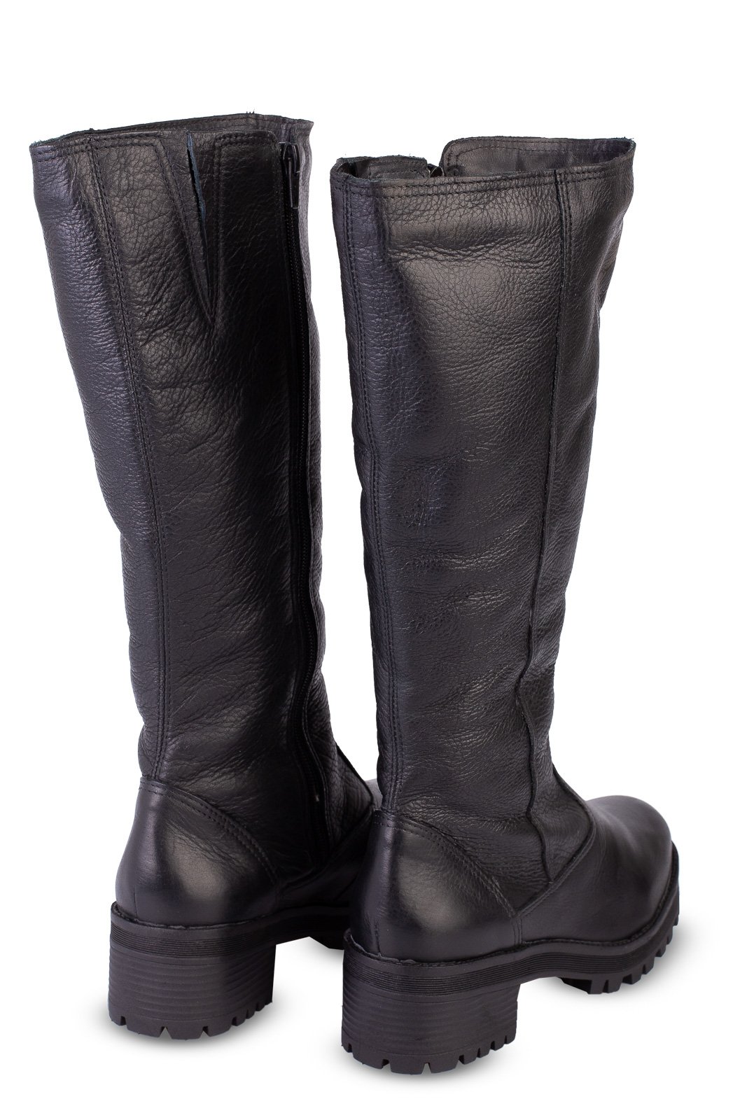 Bota tratorada de couro forrada com pelo 7500 Preto 5