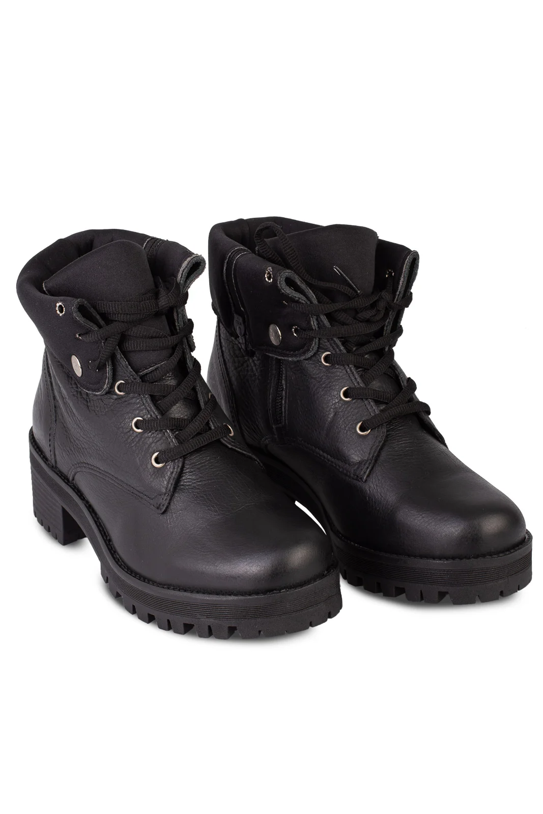 Coturno feminino de couro 6943 Preto 3