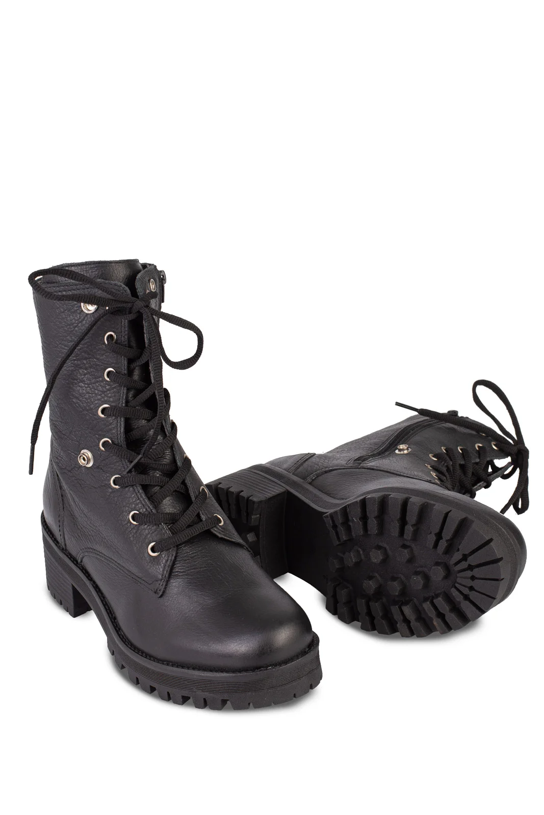 Coturno feminino de couro 6943 Preto 5