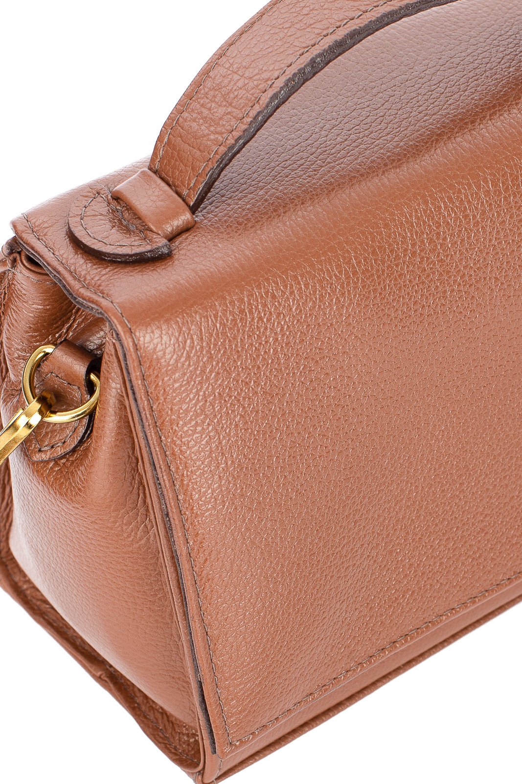 Bolsa pequena transversal de couro liso Deise Marrom 2