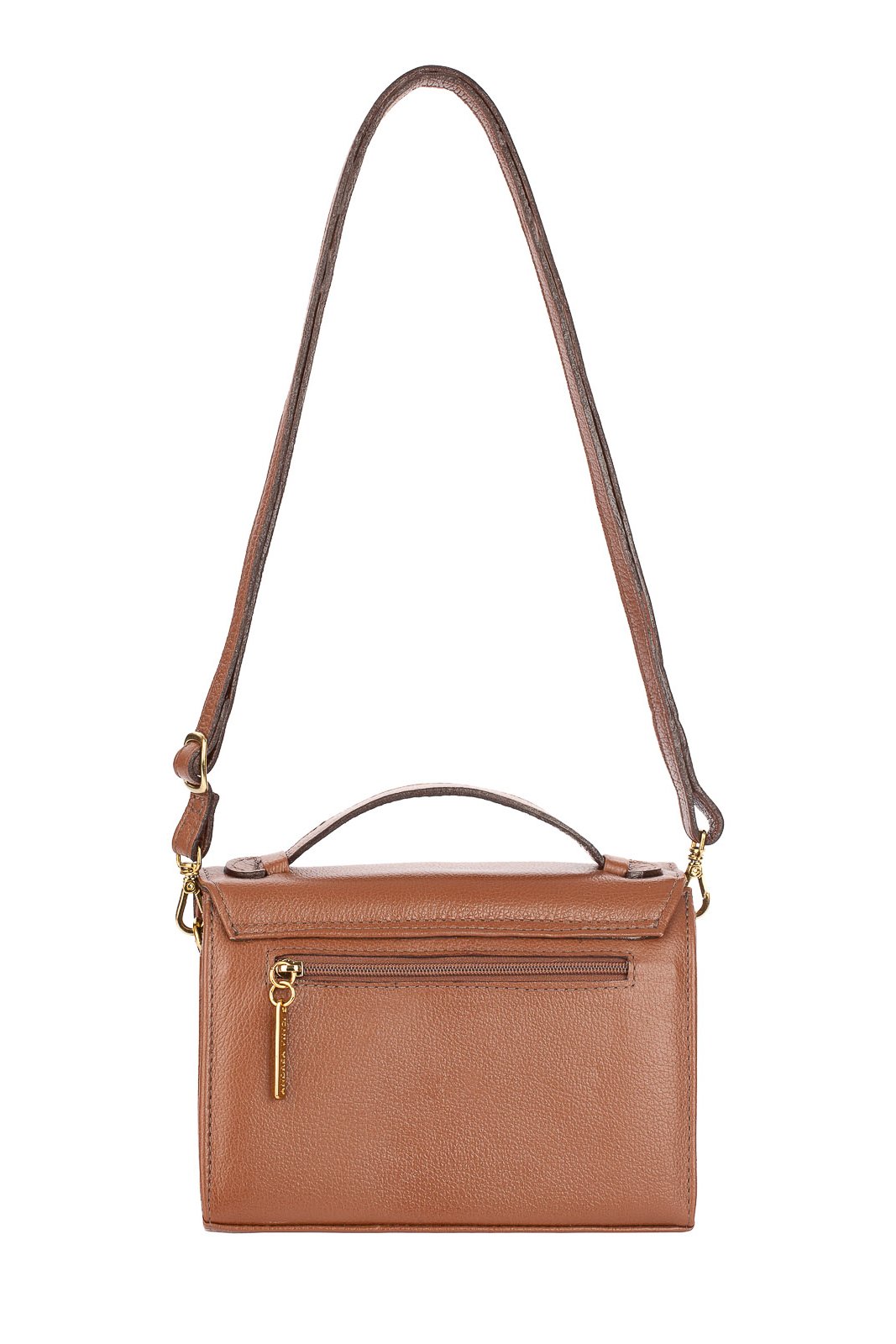 Bolsa pequena transversal de couro liso Deise Marrom 6