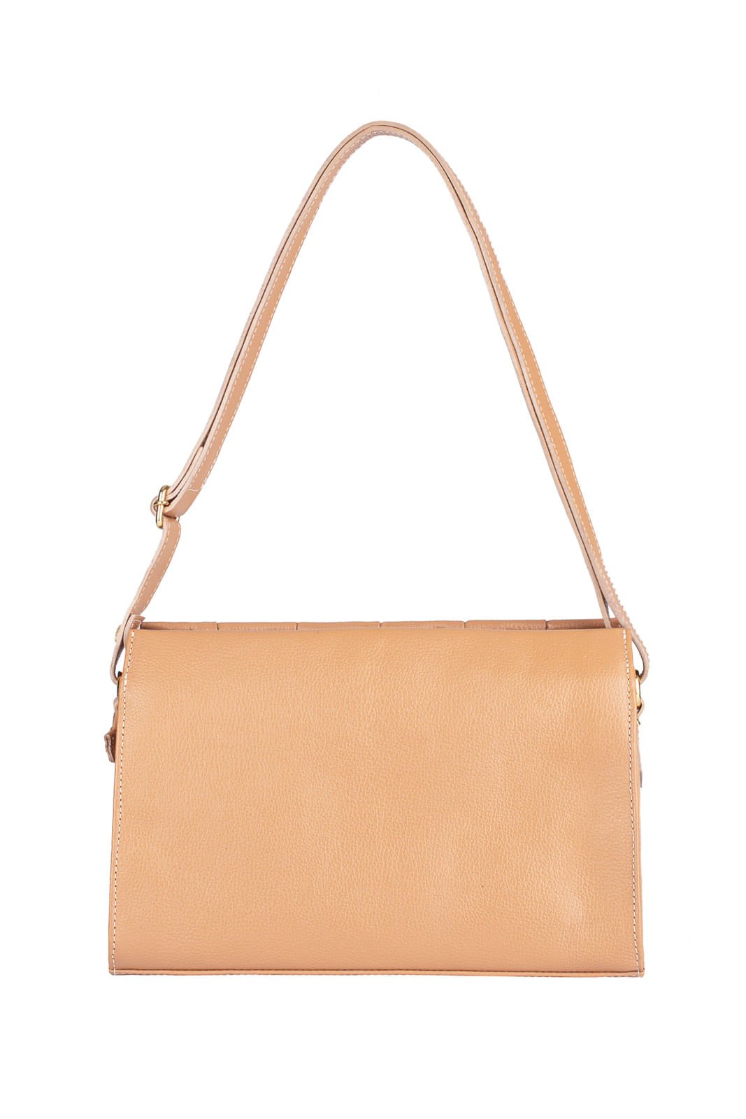 Bolsa de couro liso tiracolo Barbara Bege 5
