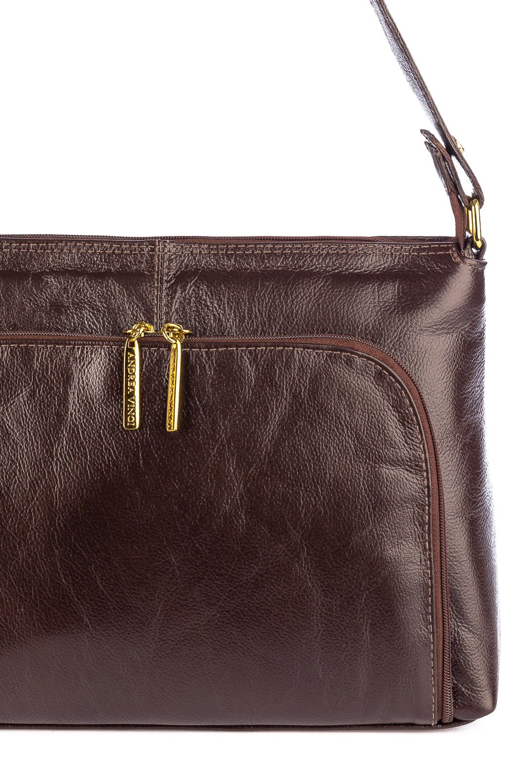 Bolsa de couro liso tiracolo Ninna Marrom 4