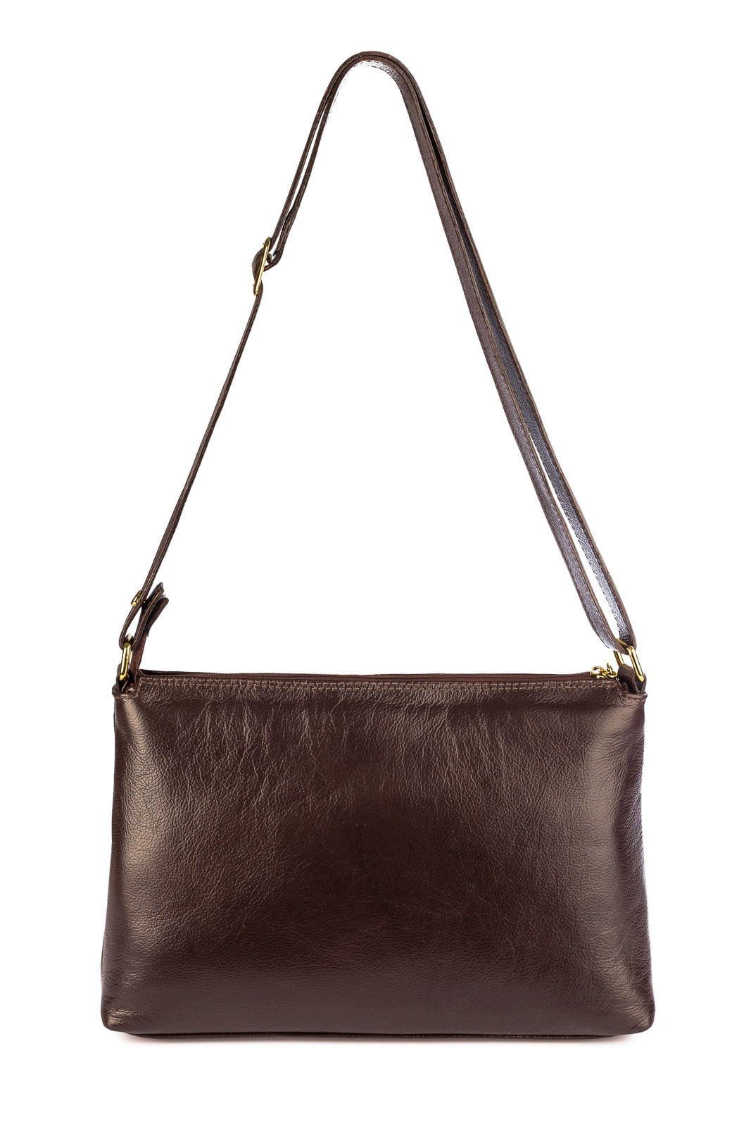 Bolsa de couro liso tiracolo Ninna Marrom 6