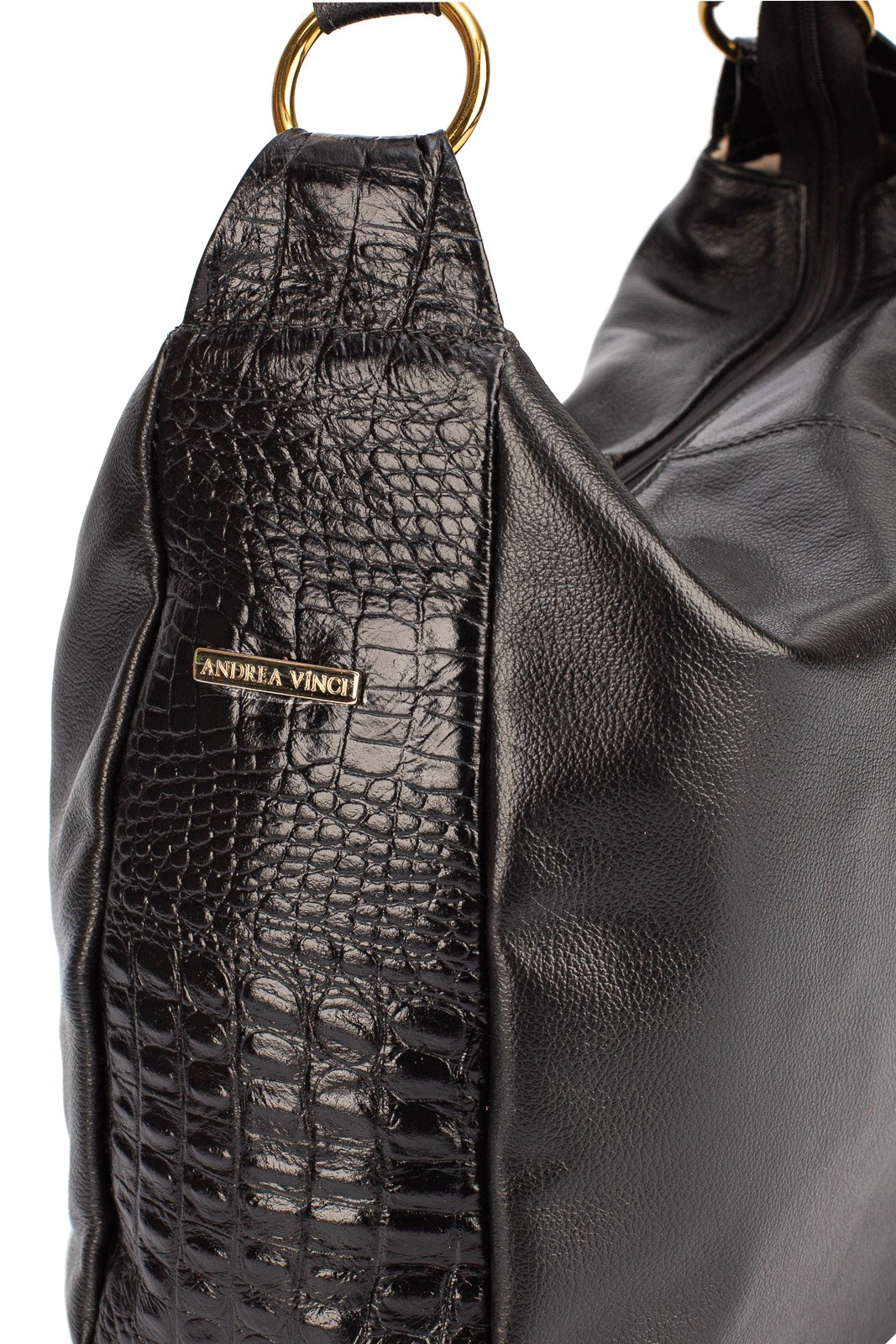 Bolsa saco grande de couro liso Carla Preto 2