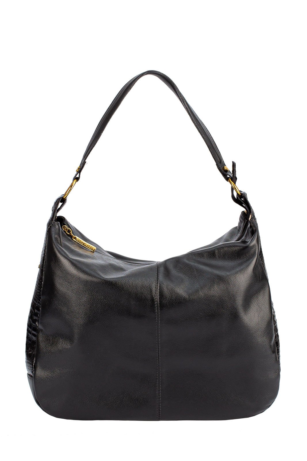 Bolsa saco grande de couro liso Carla Preto 3