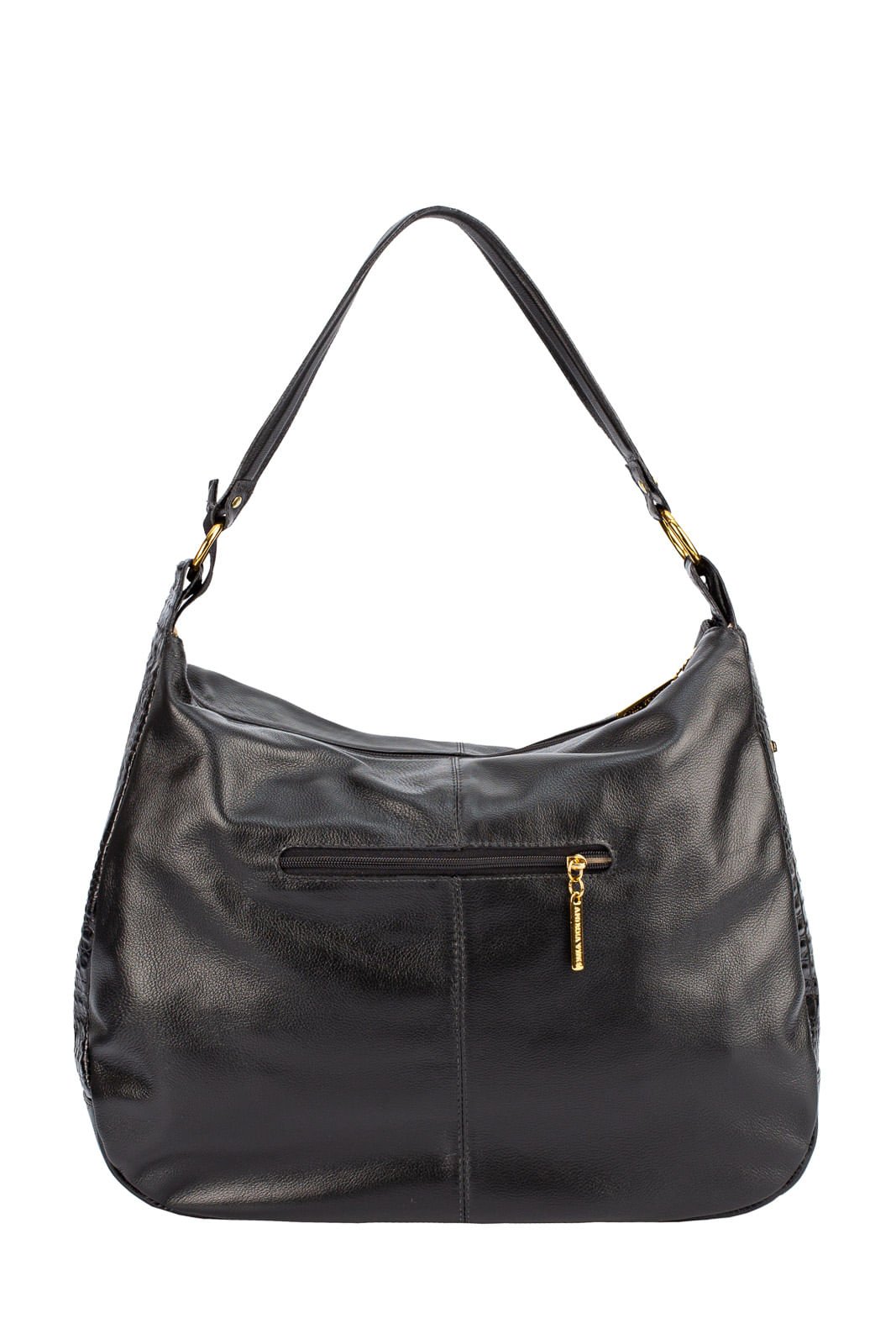 Bolsa saco grande de couro liso Carla Preto 6