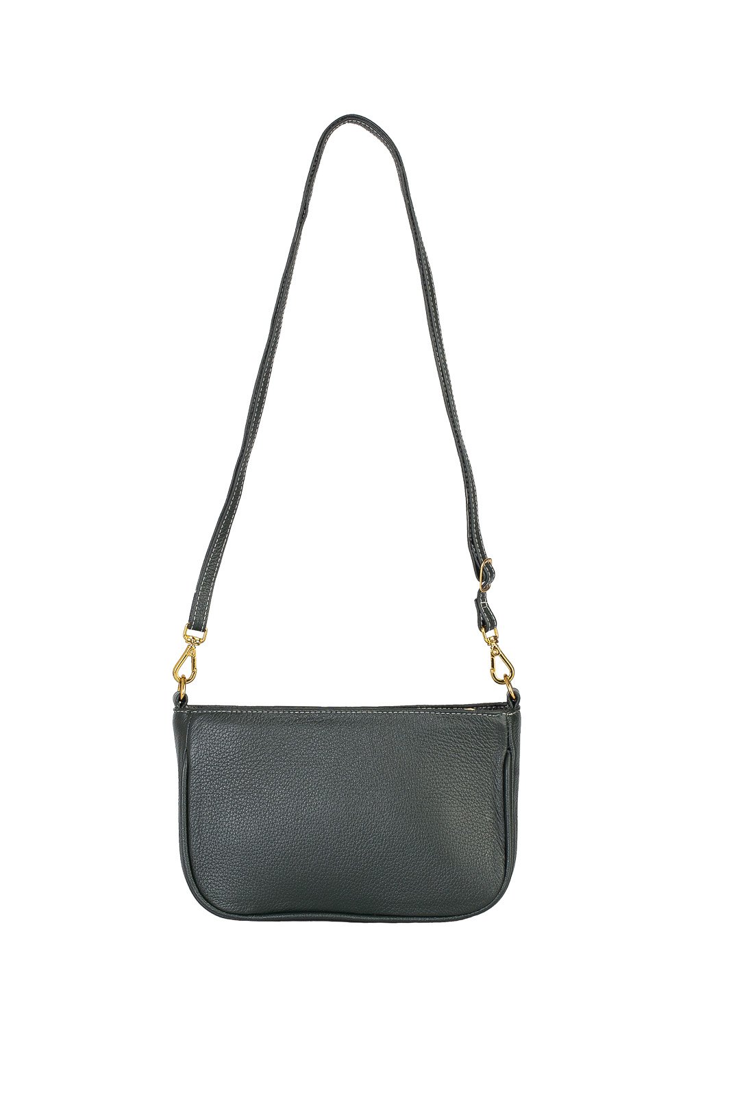 Bolsa tiracolo pequena de couro liso Iria Verde 5