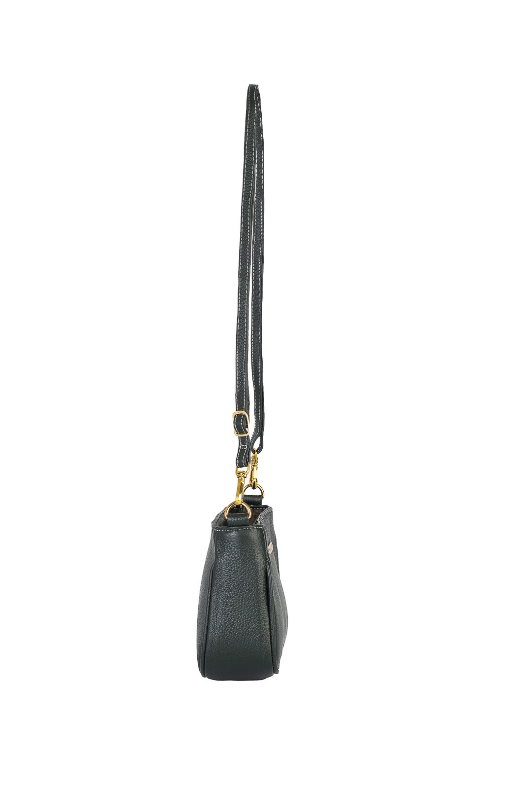 Bolsa tiracolo pequena de couro liso Iria Verde 6