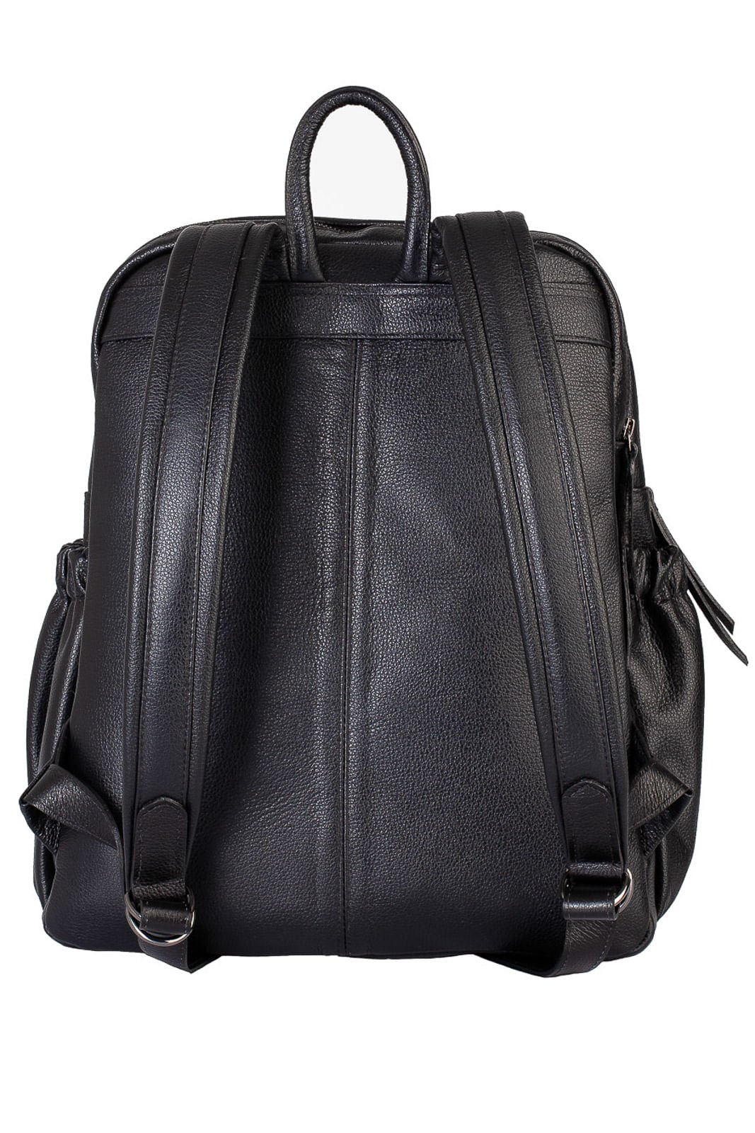 Mochila grande de couro liso grafite Zooey Preto 4