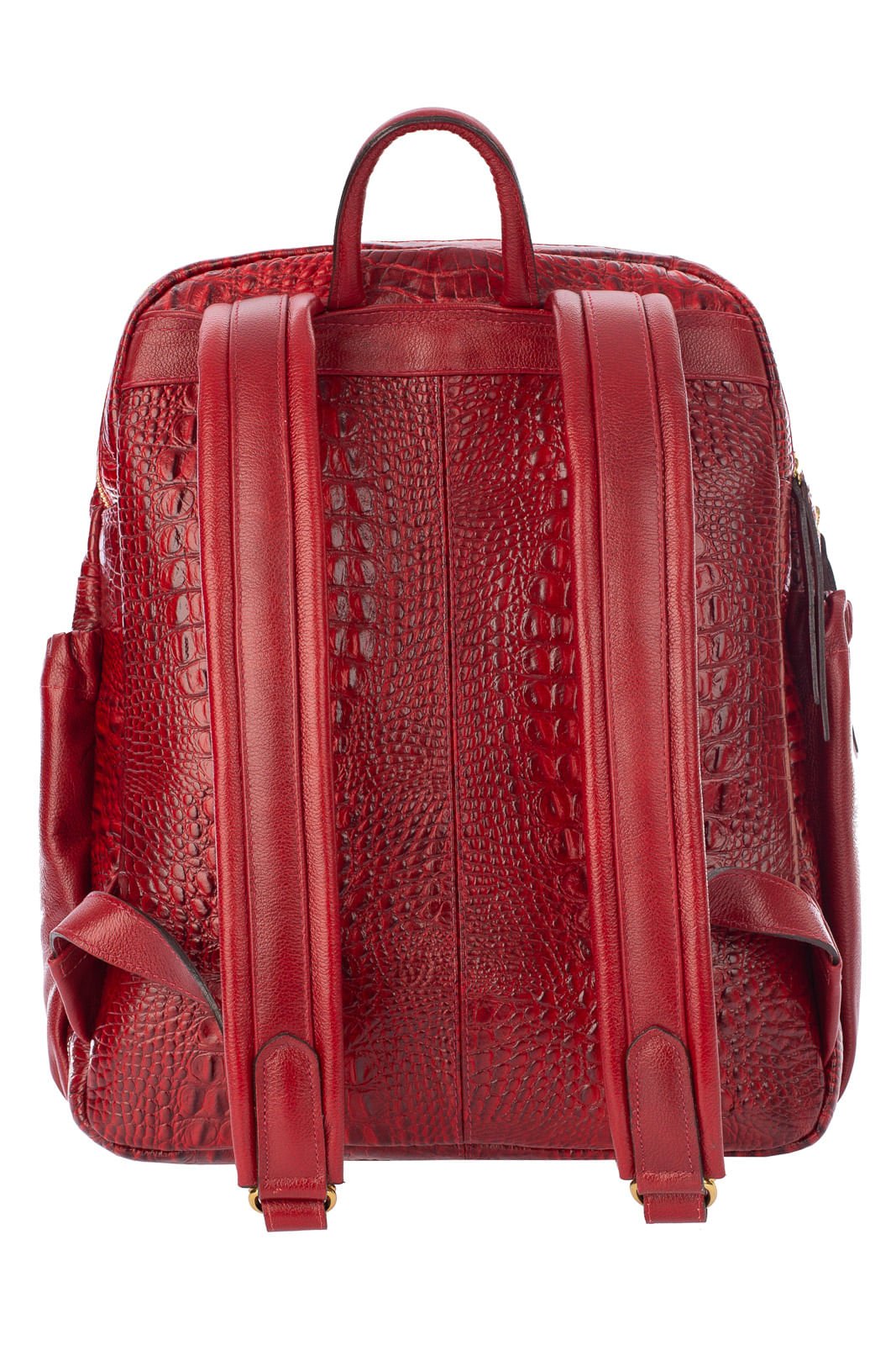 Mochila grande de couro croco Zooey Vermelho 6