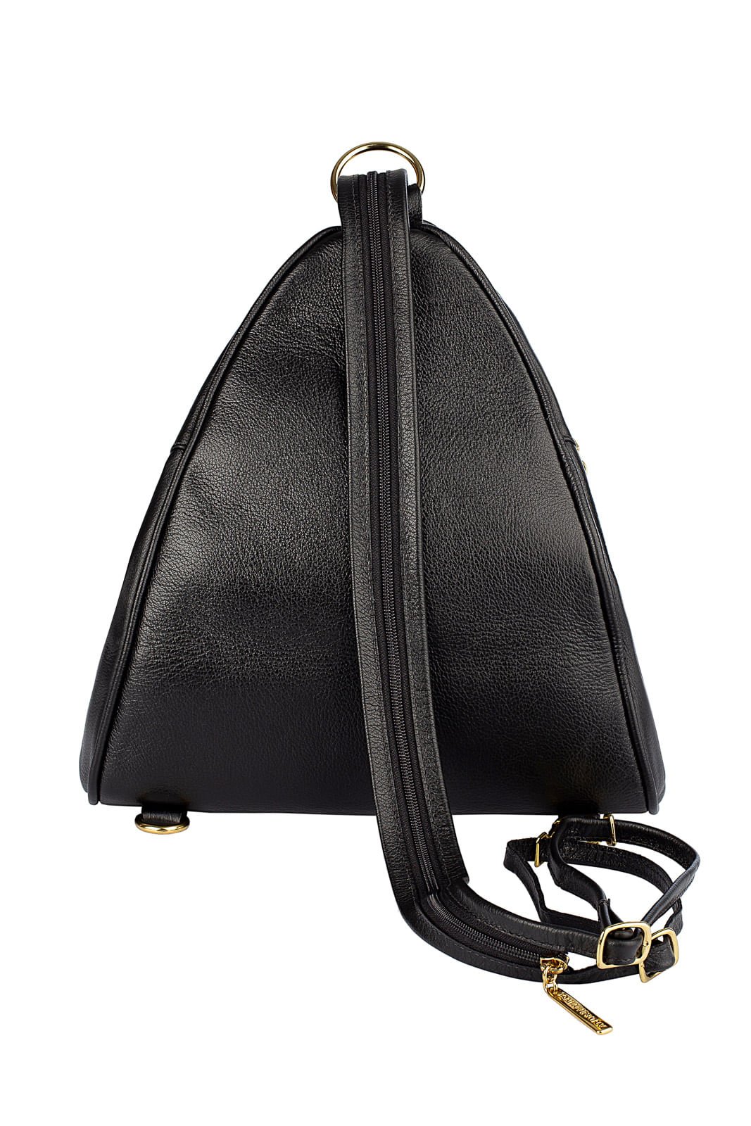 Mochila de couro liso 2 em 1 Malu Preto 5