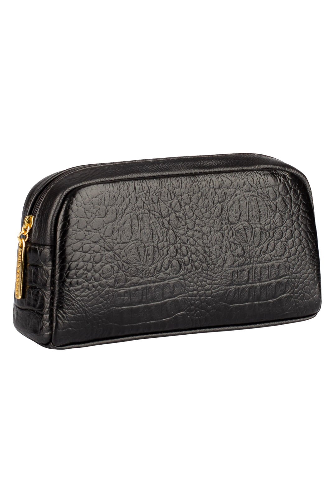Necessaire grande de couro croco Adriana Preto 2