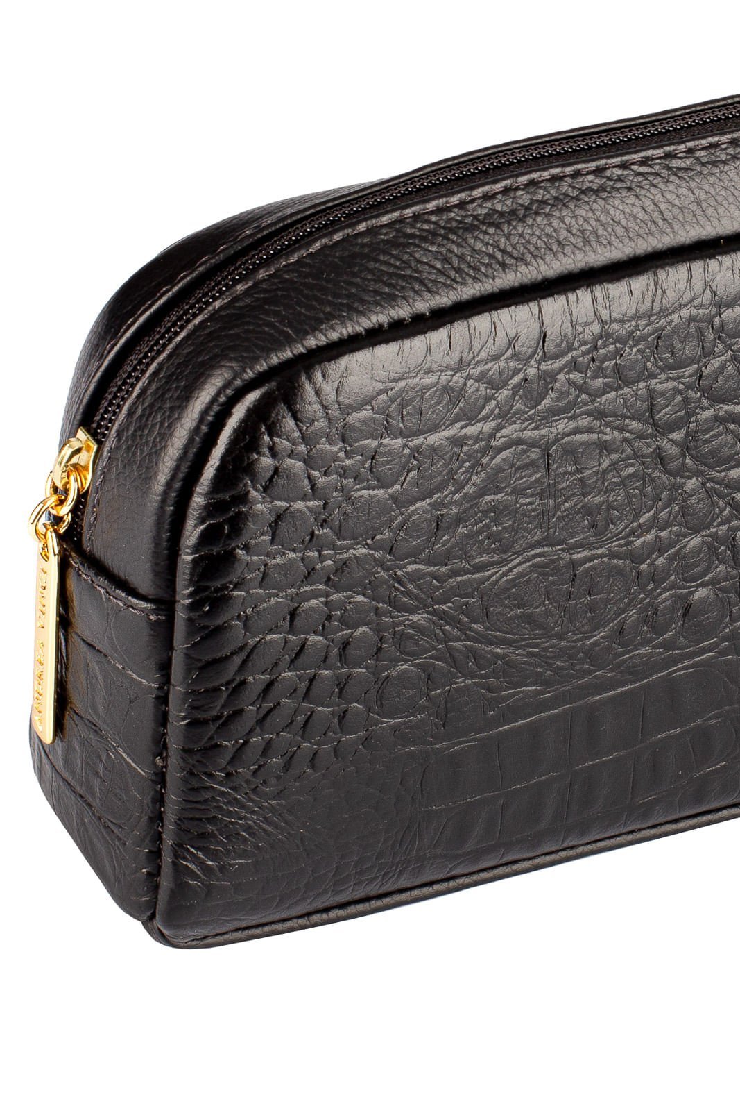 Necessaire grande de couro croco Adriana Preto 4
