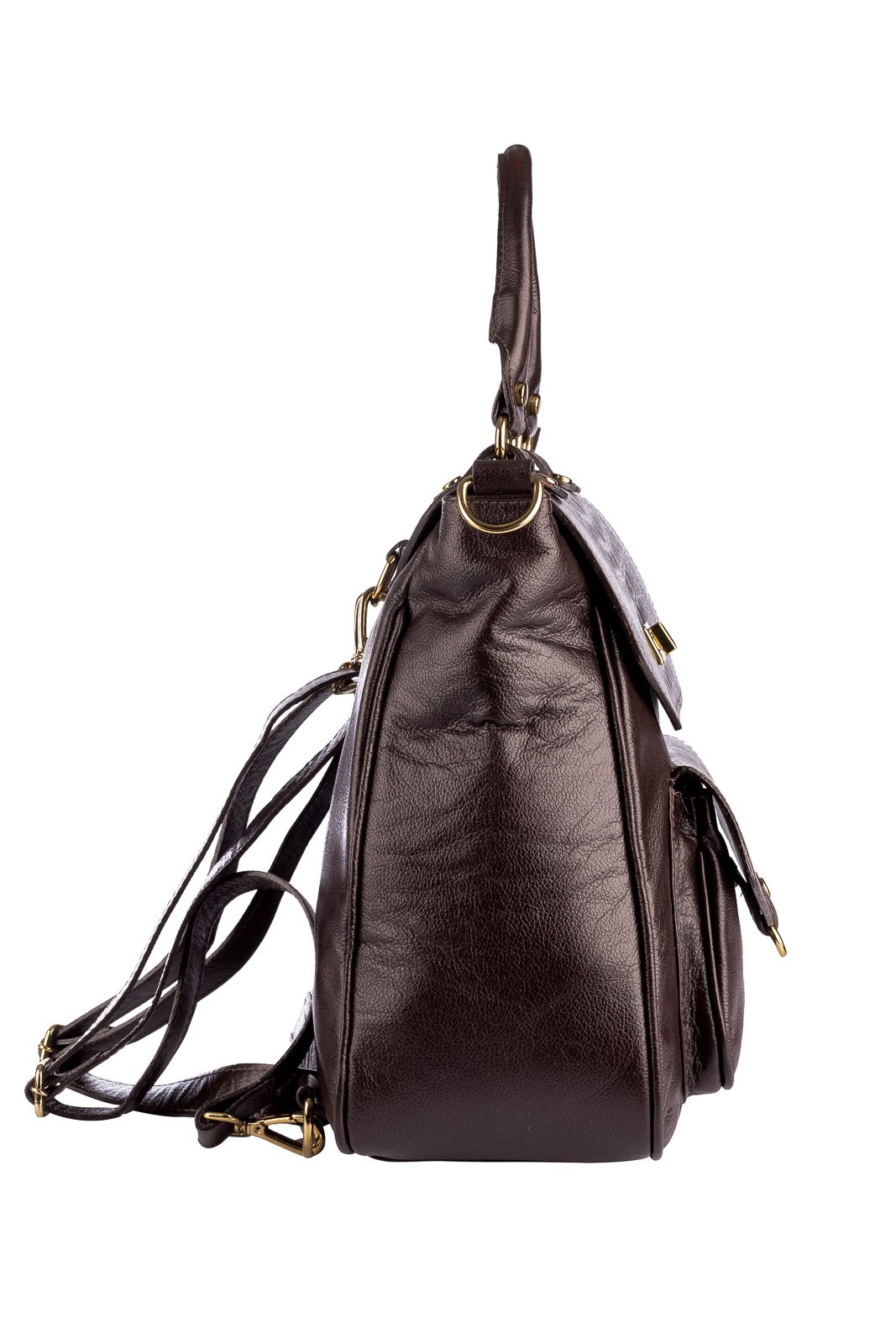 Mochila de couro croco Joanna Marrom 5