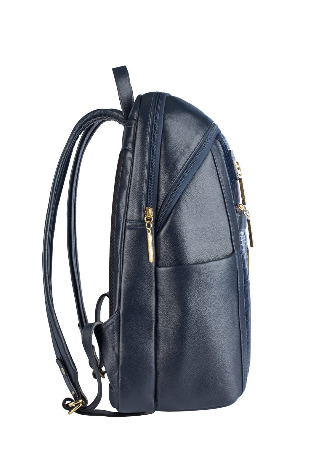 Mochila grande de couro croco Marcela Azul 5
