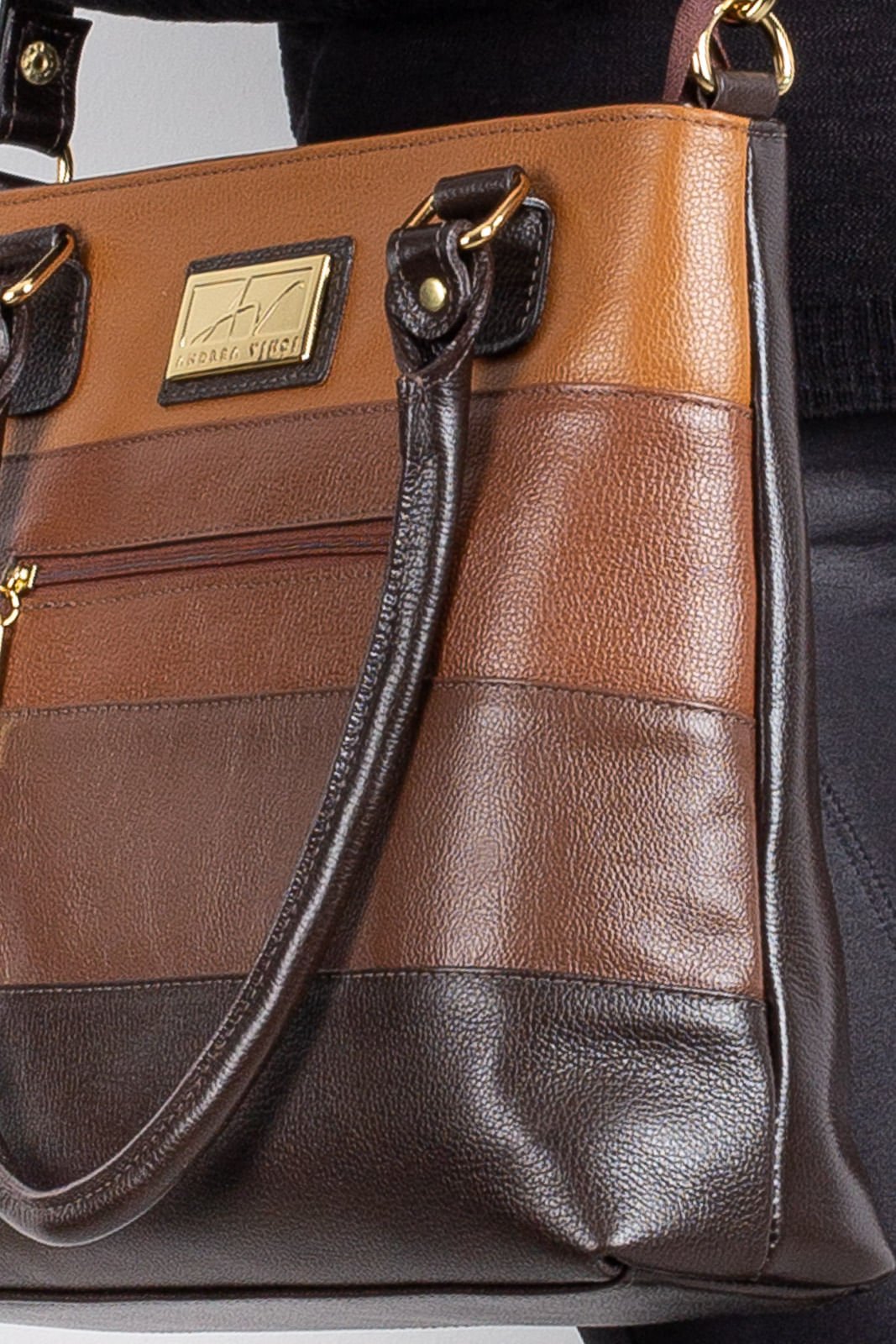 Bolsa de ombro em couro Alice Marrom 4