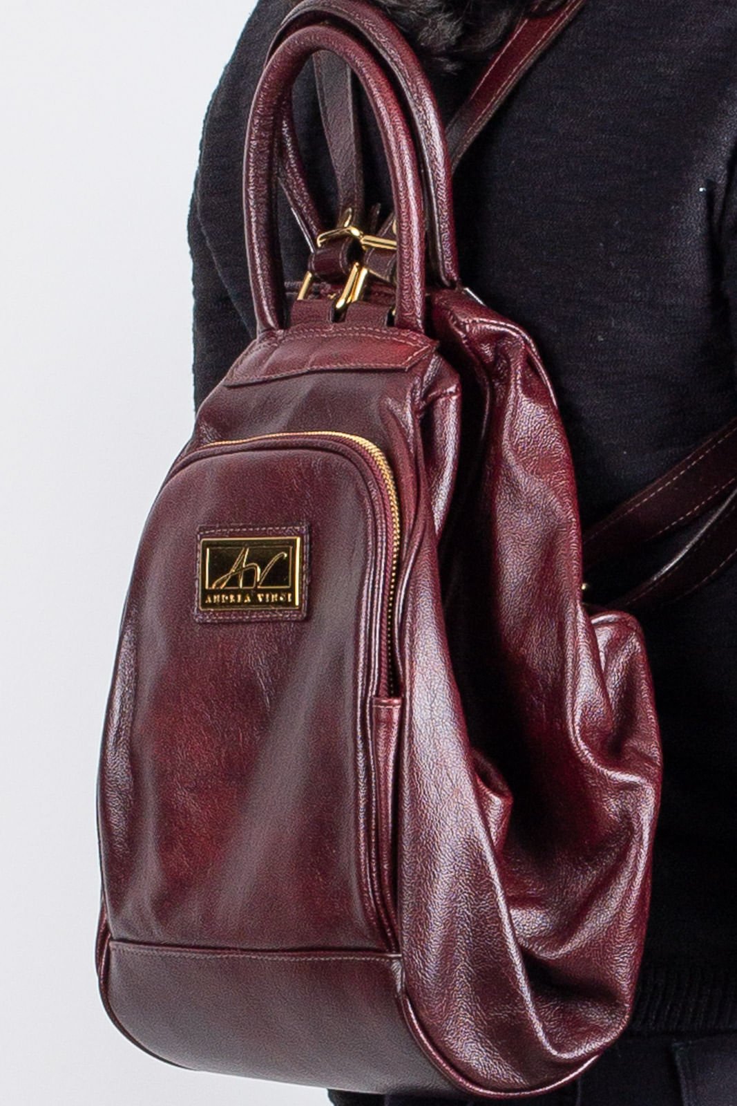 Mochila 3 em 1 de couro liso Sabrina 1