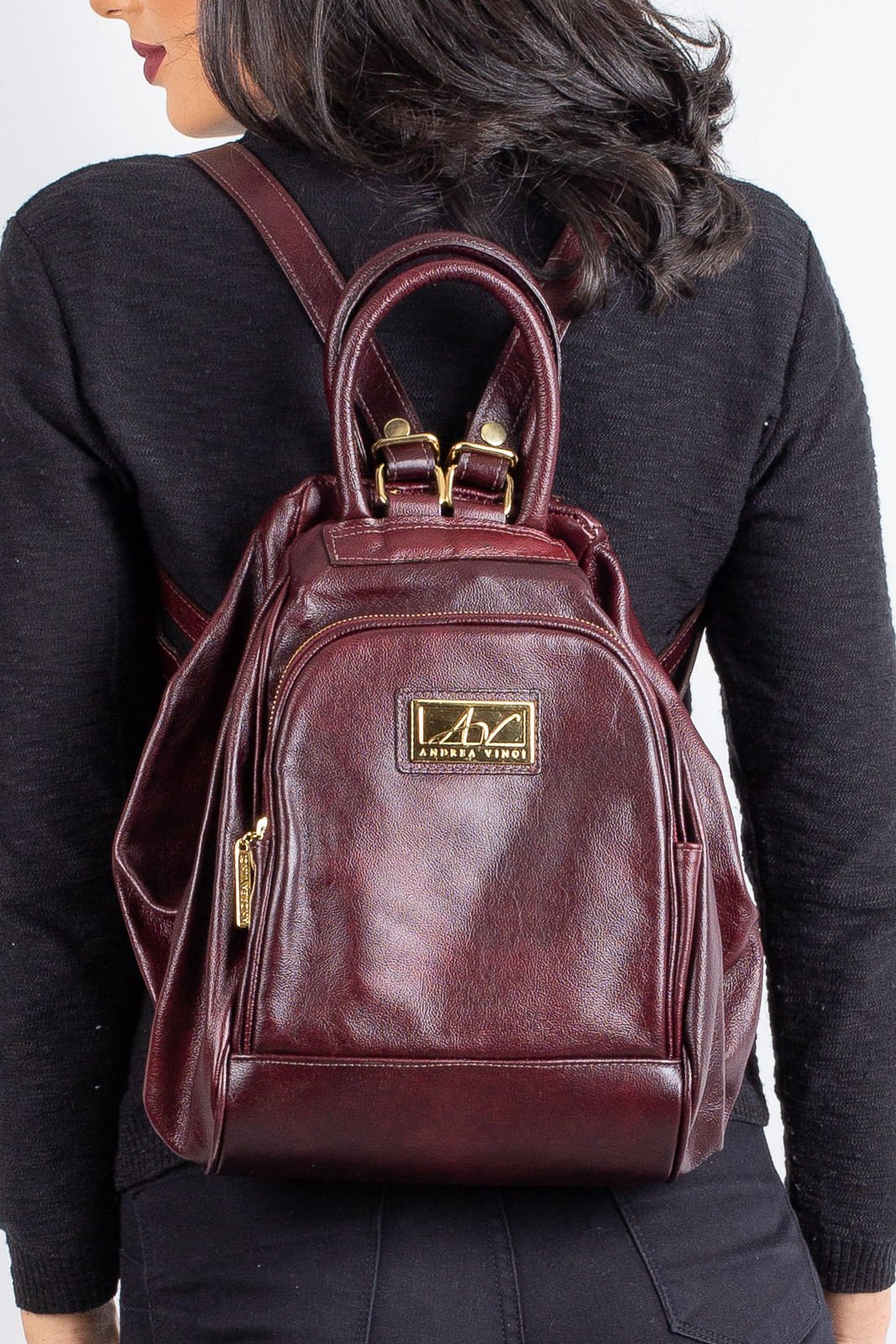 Mochila 3 em 1 de couro liso Sabrina 2