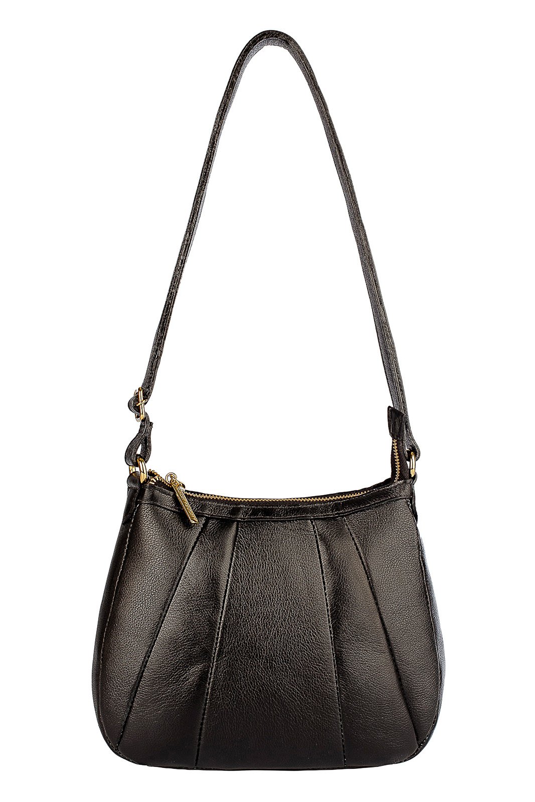 Bolsa transversal em couro liso Greice Preto 1