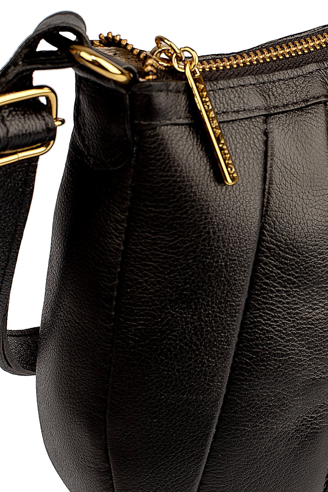 Bolsa transversal em couro liso Greice Preto 2